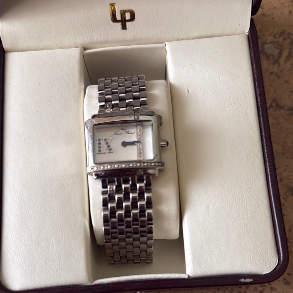 LP Silver Watch with Crystal Accents